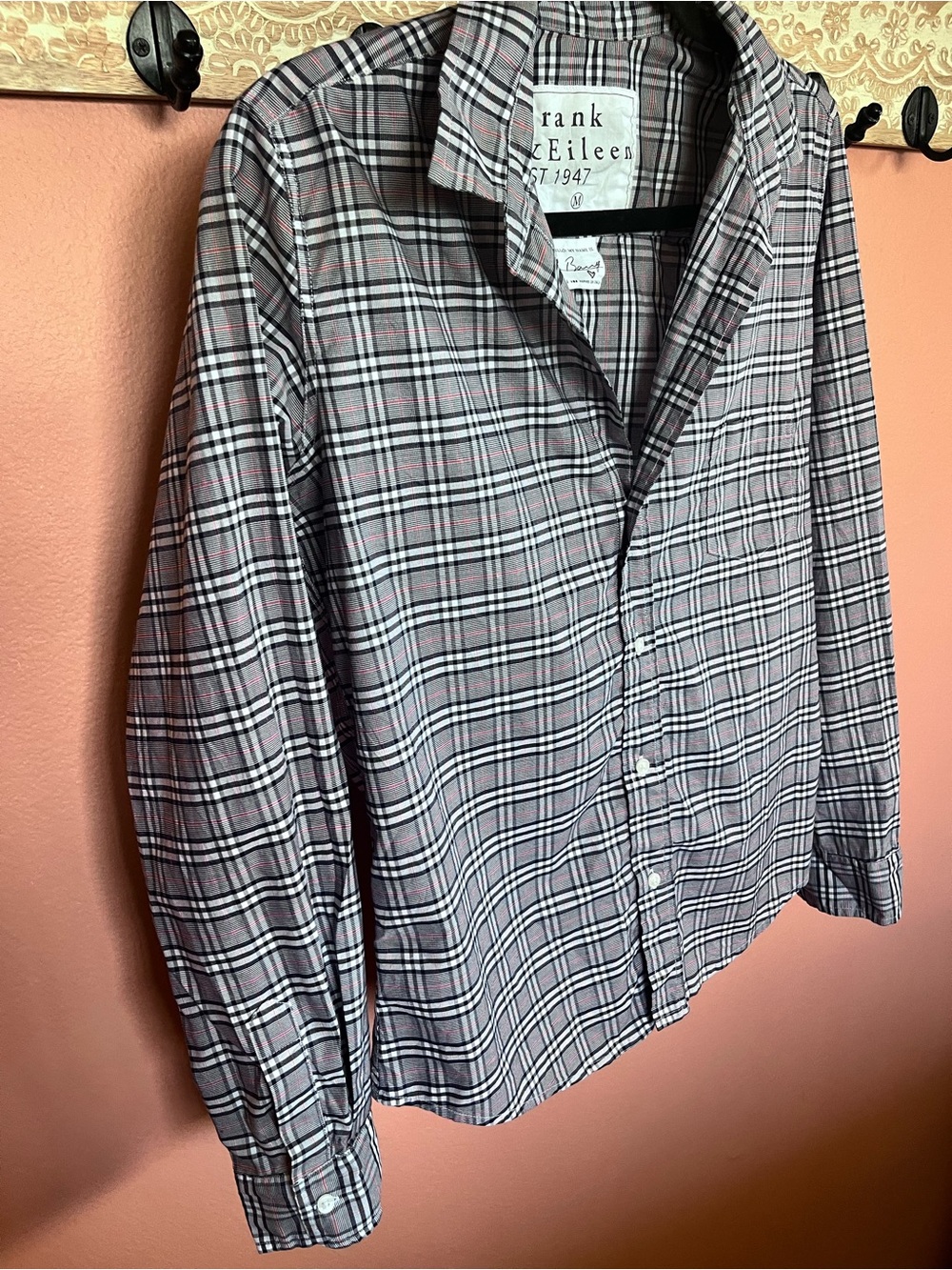 Frank & Eileen “Barry” Purple Plaid 100% Cotton Button-Up Shirt - Picture 3 of 8